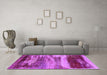 Machine Washable Oriental Purple Industrial Area Rugs in a Living Room, wshurb2082pur