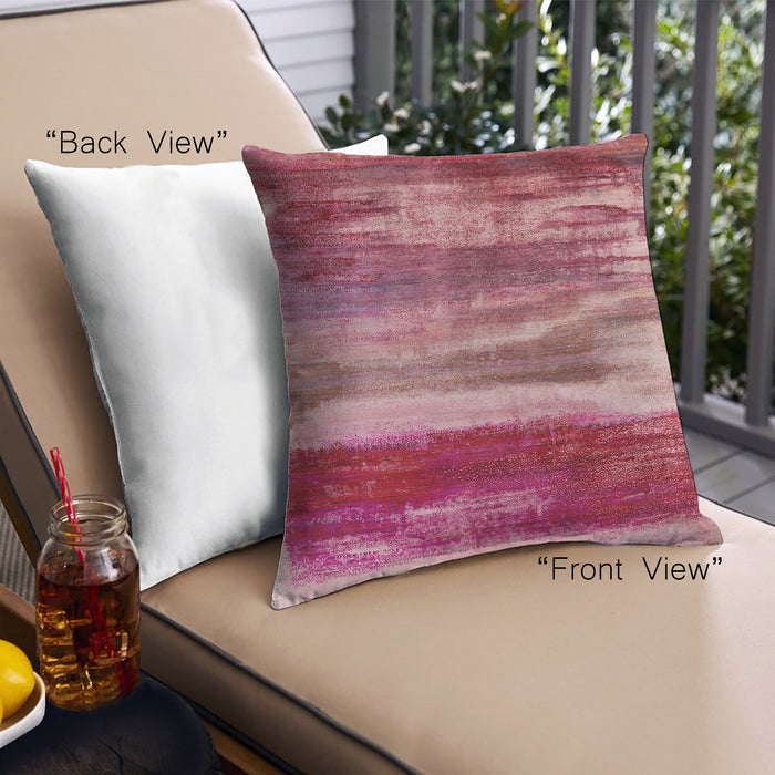 Front View of Mid-Century Modern Urban Square Crimson Red Throw Pillow, 18 inch by 18 inch, pwurb2082