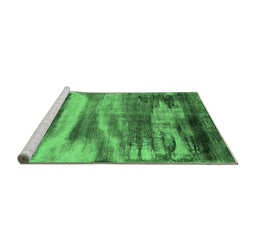 Sideview of Machine Washable Oriental Emerald Green Industrial Area Rugs, wshurb2082emgrn
