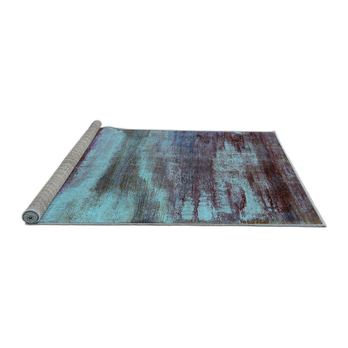 Sideview of Machine Washable Oriental Light Blue Industrial Rug, wshurb2082lblu