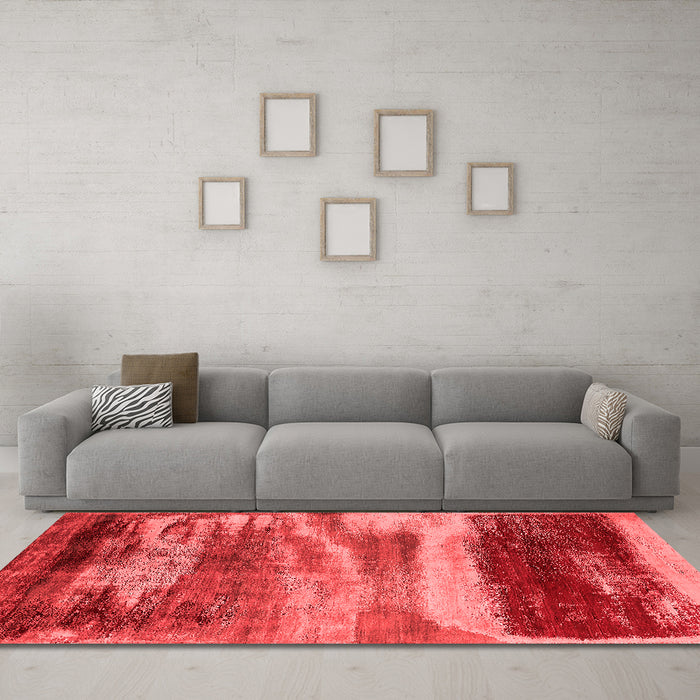 Industrial Red Washable Rugs