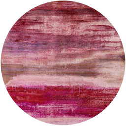 Round Machine Washable Industrial Modern Crimson Red Rug, wshurb2082