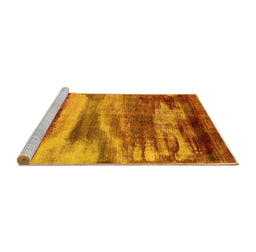 Sideview of Machine Washable Oriental Yellow Industrial Rug, wshurb2082yw