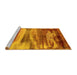 Sideview of Machine Washable Oriental Yellow Industrial Rug, wshurb2082yw