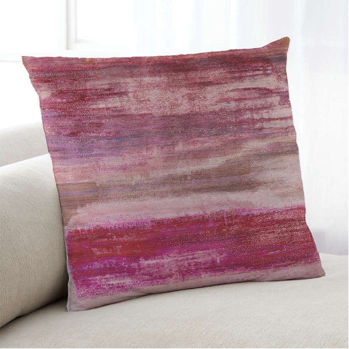 Lifestyle Image of Mid-Century Modern Urban Square Crimson Red Throw Pillow, 18 inch by 18 inch, pwurb2082