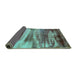 Sideview of Oriental Turquoise Industrial Rug, urb2082turq