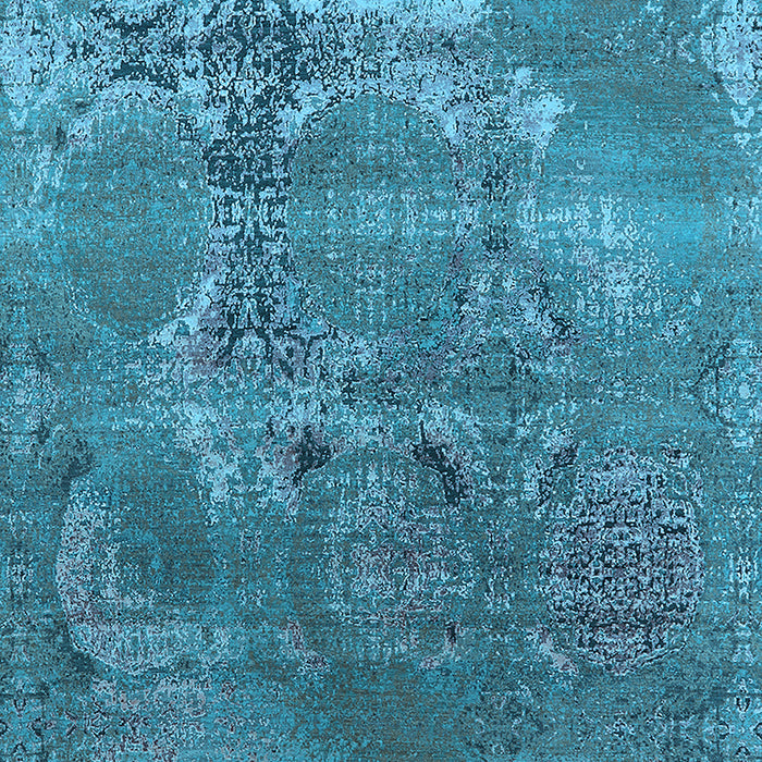 Machine Washable Oriental Light Blue Industrial Rug, wshurb2083lblu