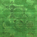 Square Oriental Green Industrial Rug, urb2083grn