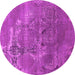 Round Oriental Pink Industrial Rug, urb2083pnk