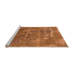 Sideview of Machine Washable Oriental Orange Industrial Area Rugs, wshurb2083org