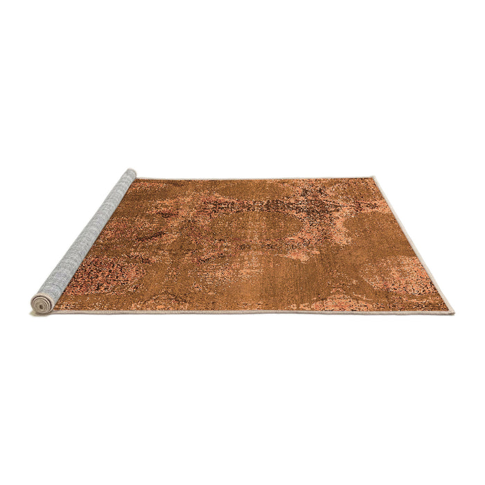 Sideview of Machine Washable Oriental Orange Industrial Area Rugs, wshurb2083org