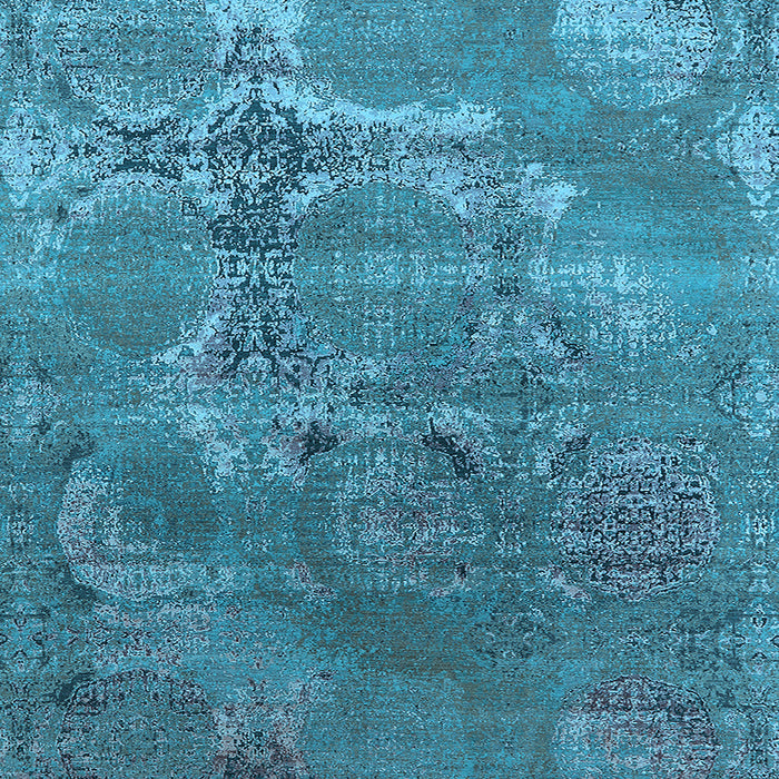 Square Oriental Light Blue Industrial Rug, urb2083lblu