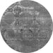 Round Oriental Gray Industrial Rug, urb2083gry