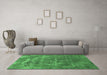 Machine Washable Oriental Emerald Green Industrial Area Rugs in a Living Room,, wshurb2083emgrn