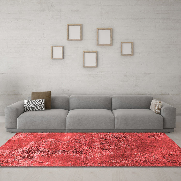 Industrial Red Washable Rugs