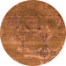 Round Oriental Orange Industrial Rug, urb2083org