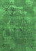 Machine Washable Oriental Emerald Green Industrial Area Rugs, wshurb2083emgrn