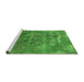 Sideview of Machine Washable Oriental Green Industrial Area Rugs, wshurb2083grn