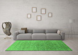 Machine Washable Oriental Green Industrial Area Rugs in a Living Room,, wshurb2084grn