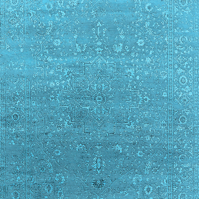 Machine Washable Oriental Light Blue Industrial Rug, wshurb2084lblu