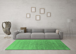 Machine Washable Oriental Emerald Green Industrial Area Rugs in a Living Room,, wshurb2084emgrn
