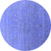 Round Oriental Blue Industrial Rug, urb2084blu