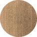 Round Oriental Brown Industrial Rug, urb2084brn