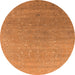 Round Oriental Orange Industrial Rug, urb2084org