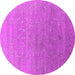 Round Oriental Pink Industrial Rug, urb2084pnk