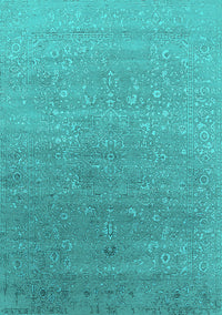 Oriental Turquoise Industrial Rug, urb2084turq