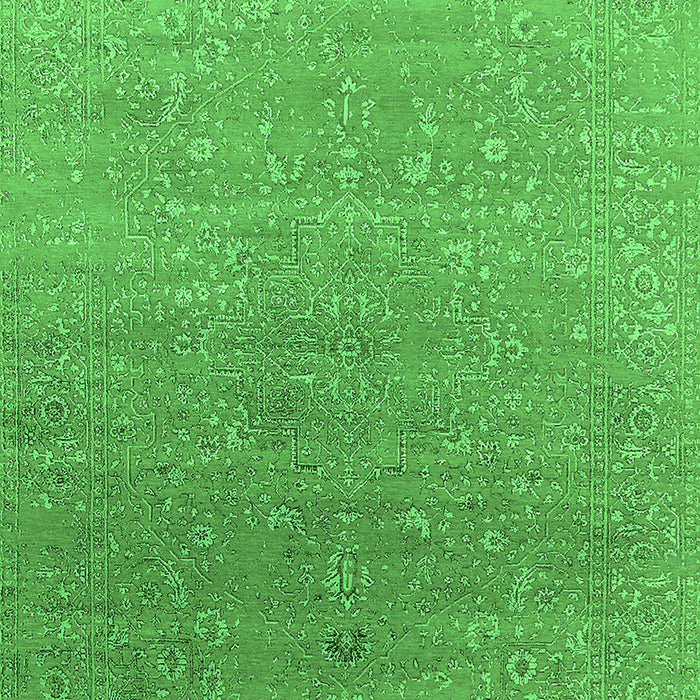 Machine Washable Oriental Green Industrial Area Rugs, wshurb2084grn