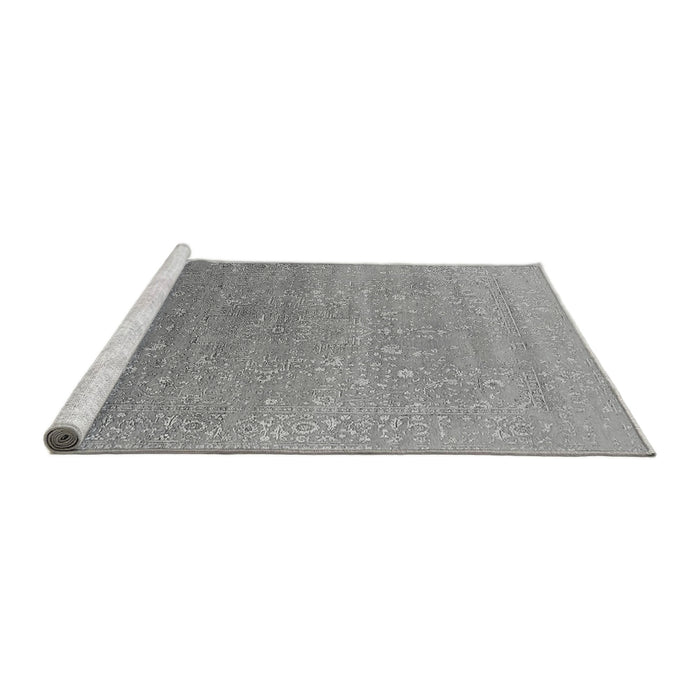 Sideview of Machine Washable Oriental Gray Industrial Rug, wshurb2084gry