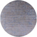 Round Mid-Century Modern Dark Gray Oriental Rug, urb2085