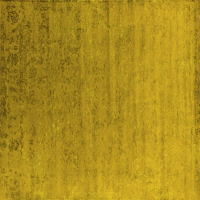 Square Machine Washable Oriental Yellow Industrial Rug, wshurb2085yw