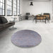 Round Mid-Century Modern Dark Gray Oriental Rug in a Office, urb2085