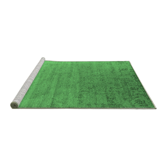 Sideview of Machine Washable Oriental Emerald Green Industrial Area Rugs, wshurb2085emgrn