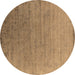 Round Oriental Brown Industrial Rug, urb2085brn