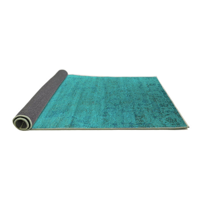 Sideview of Oriental Turquoise Industrial Rug, urb2085turq