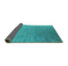 Sideview of Oriental Turquoise Industrial Rug, urb2085turq