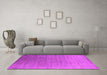 Machine Washable Oriental Pink Industrial Rug in a Living Room, wshurb2085pnk