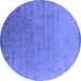 Round Oriental Blue Industrial Rug, urb2085blu