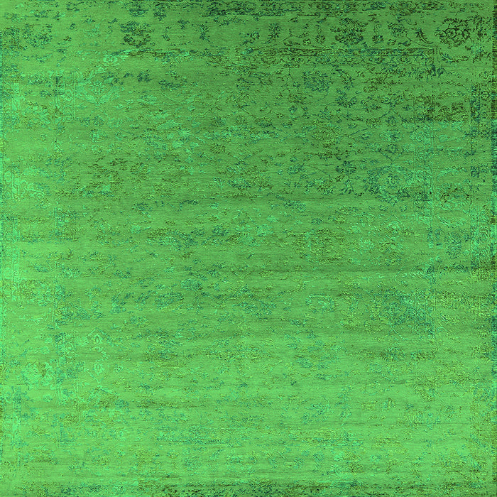 Square Oriental Green Industrial Rug, urb2085grn