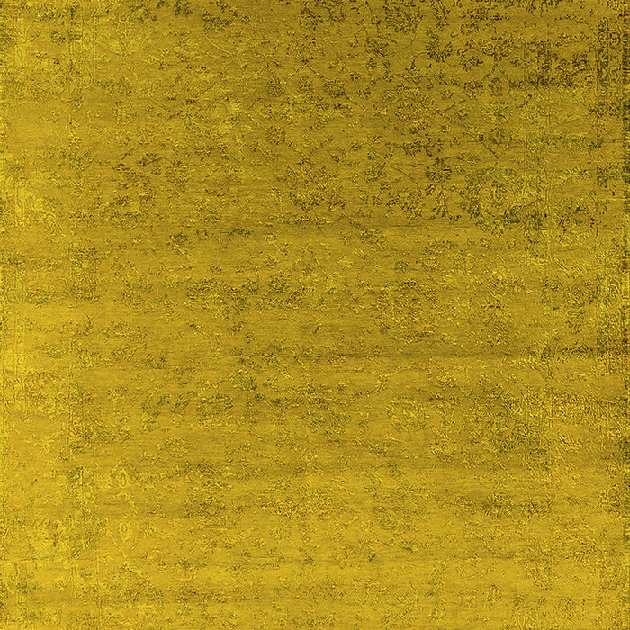 Machine Washable Oriental Yellow Industrial Rug, wshurb2085yw