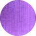 Round Machine Washable Oriental Purple Industrial Area Rugs, wshurb2085pur