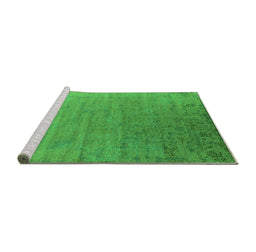 Sideview of Machine Washable Oriental Green Industrial Area Rugs, wshurb2085grn