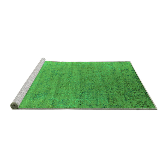 Sideview of Machine Washable Oriental Green Industrial Area Rugs, wshurb2085grn