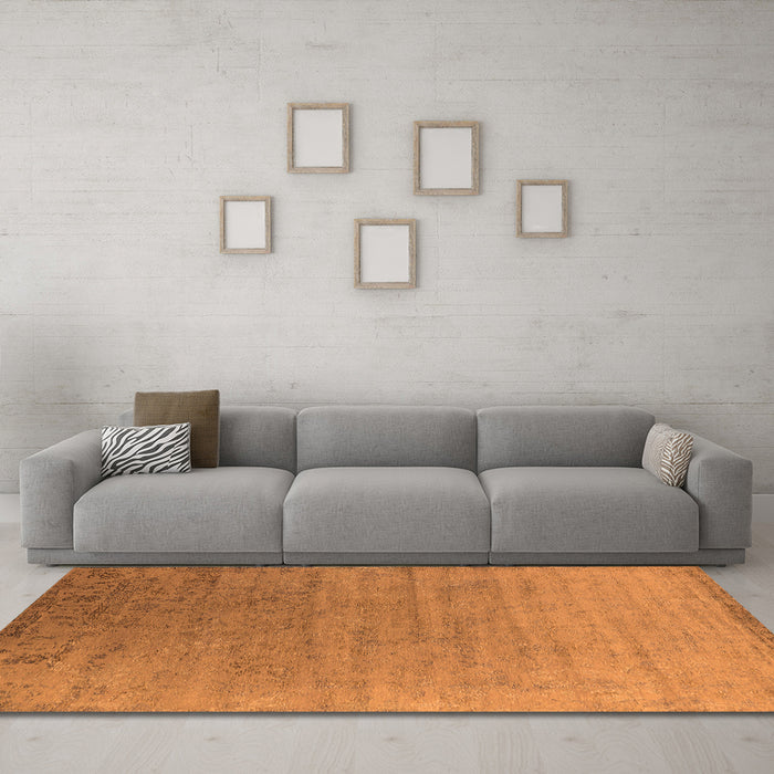 Machine Washable Oriental Orange Industrial Area Rugs in a Living Room, wshurb2085org