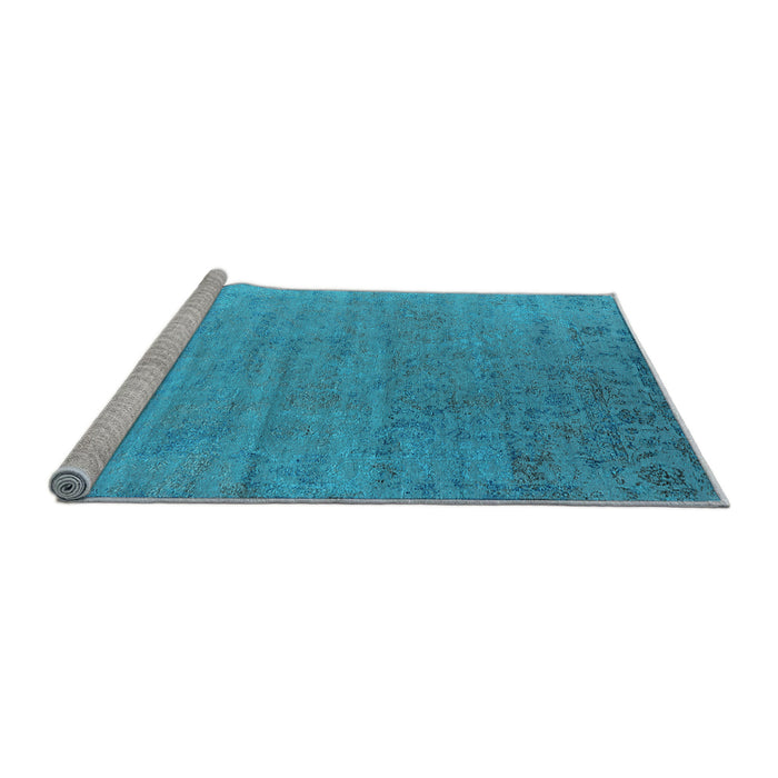Sideview of Machine Washable Oriental Light Blue Industrial Rug, wshurb2085lblu