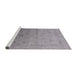 Sideview of Machine Washable Industrial Modern Dark Gray Rug, wshurb2086