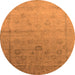 Round Oriental Orange Industrial Rug, urb2086org